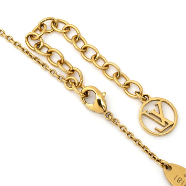 ルイヴィトン LOUIS VUITTON エセンシャルＶ M63181 ゴールド×ブラック GP ネックレス LVサークル