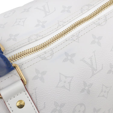 ルイヴィトン LOUIS VUITTON LV x NBA キーポル バンドリエール 55 M45586 アンタークティカ モノグラムキャンバス ボストンバッグ ゴールド金具 白 NBAコラボ ネームタグ欠品