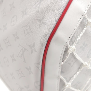 ルイヴィトン LOUIS VUITTON LV x NBA キーポル バンドリエール 55 M45586 アンタークティカ モノグラムキャンバス ボストンバッグ ゴールド金具 白 NBAコラボ ネームタグ欠品