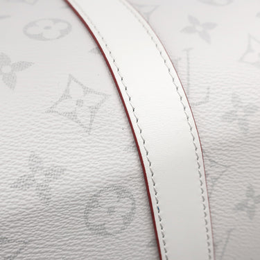 ルイヴィトン LOUIS VUITTON LV x NBA キーポル バンドリエール 55 M45586 アンタークティカ モノグラムキャンバス ボストンバッグ ゴールド金具 白 NBAコラボ ネームタグ欠品
