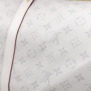 ルイヴィトン LOUIS VUITTON LV x NBA キーポル バンドリエール 55 M45586 アンタークティカ モノグラムキャンバス ボストンバッグ ゴールド金具 白 NBAコラボ ネームタグ欠品