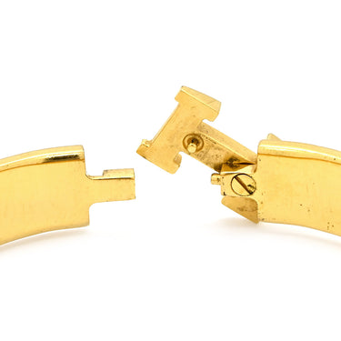 エルメス HERMES クリックH PM レッド×ゴールド GP エナメル ブレスレット Hブレス バングル