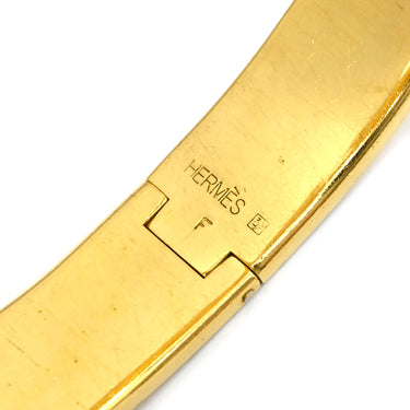 エルメス HERMES クリックH PM レッド×ゴールド GP エナメル ブレスレット Hブレス バングル