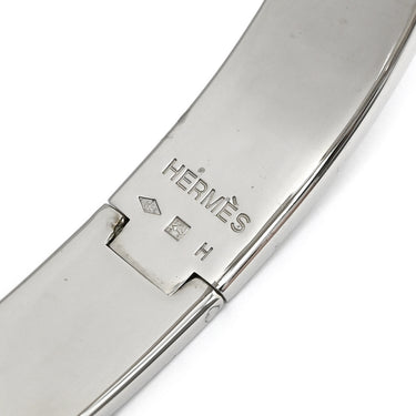 エルメス HERMES クリックH PM ピンク×シルバー メタル エナメル ブレスレット Hブレス