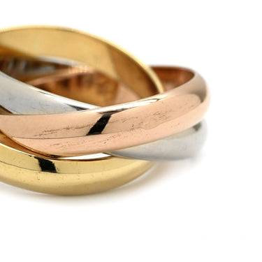 カルティエ Cartier トリニティ ホワイトゴールド×イエローゴールド×ピンクゴールド K18WG K18YG K18PG #54 リング 指輪 750 18K 18金 3重 3連 3カラー 14号