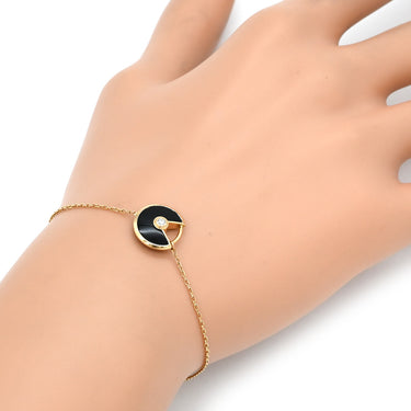 カルティエ Cartier アミュレット ドゥ XS B6044017 ピンクゴールド K18PG ダイヤモンド オニキス ブレスレット 黒 1Pダイヤモンド 750 18金