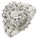 ノンブランド NON BRAND ダイヤモンド 0.50ct プラチナシルバー Pt900 ダイヤモンド リング 指輪 パヴェ フラワー 花モチーフ プラチナ 12.5号