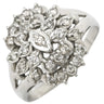 ノンブランド NON BRAND ダイヤモンド 0.50ct プラチナシルバー Pt900 ダイヤモンド リング 指輪 パヴェ フラワー 花モチーフ プラチナ 12.5号