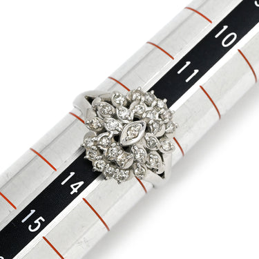 ノンブランド NON BRAND ダイヤモンド 0.50ct プラチナシルバー Pt900 ダイヤモンド リング 指輪 パヴェ フラワー 花モチーフ プラチナ 12.5号