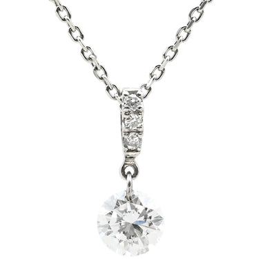 ノンブランド NON BRAND ダイヤ 0.328ct 0.02ct ペンダント プラチナシルバー ダイヤモンド Pt950 Pt850(チェーン) ネックレス 1粒 1石 スイング ラウンドブリリアントカット 3Pメレダイヤ