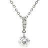ノンブランド NON BRAND ダイヤ 0.328ct 0.02ct ペンダント プラチナシルバー ダイヤモンド Pt950 Pt850(チェーン) ネックレス 1粒 1石 スイング ラウンドブリリアントカット 3Pメレダイヤ