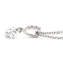 ノンブランド NON BRAND ダイヤ 0.328ct 0.02ct ペンダント プラチナシルバー ダイヤモンド Pt950 Pt850(チェーン) ネックレス 1粒 1石 スイング ラウンドブリリアントカット 3Pメレダイヤ