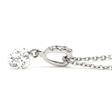 ノンブランド NON BRAND ダイヤ 0.328ct 0.02ct ペンダント プラチナシルバー ダイヤモンド Pt950 Pt850(チェーン) ネックレス 1粒 1石 スイング ラウンドブリリアントカット 3Pメレダイヤ