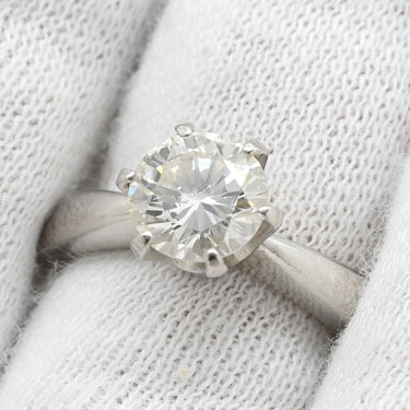 ノンブランド NON BRAND ダイヤ 1.127ct プラチナシルバー Pt900 ダイヤモンド リング 指輪 1P 1石 1粒 大粒 6本立爪 ソリティア Pt900 プラチナ エンゲージ 10号