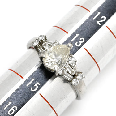 ノンブランド NON BRAND ダイヤモンド 1.033ct プラチナシルバー Pt900 ダイヤモンド リング 指輪 1石 1粒 プラチナ ペアシェイプ 14号