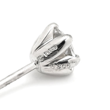 ノンブランド NON BRAND ダイヤモンド 0.309/0.305ct SI2 プラチナシルバー Pt900 ダイヤモンド ピアス 1粒 1P ブリリアントカット プラチナ 両耳用 スタッド