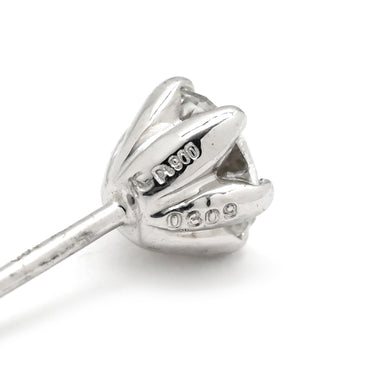 ノンブランド NON BRAND ダイヤモンド 0.309/0.305ct SI2 プラチナシルバー Pt900 ダイヤモンド ピアス 1粒 1P ブリリアントカット プラチナ 両耳用 スタッド