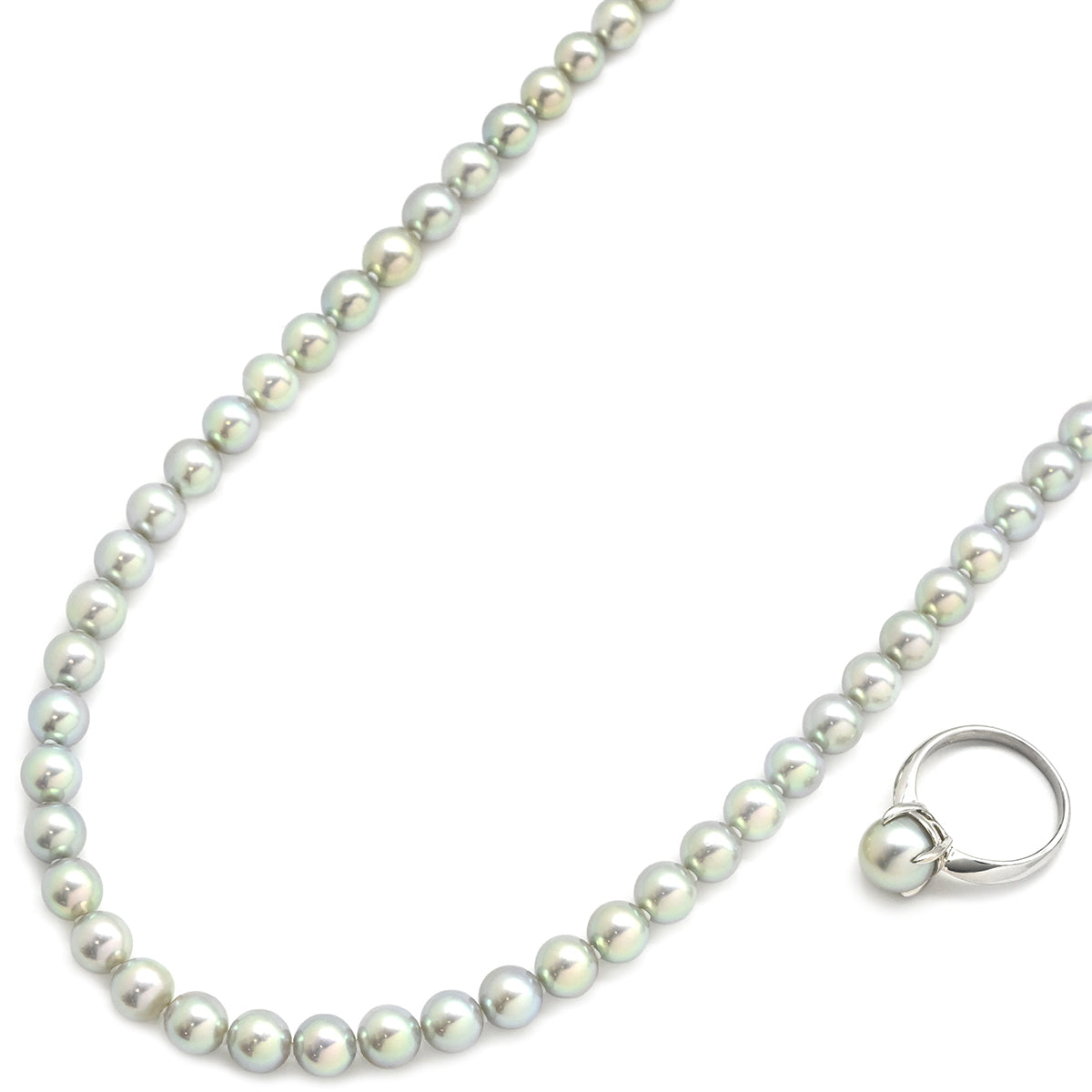 あこや パール ネックレス 約7~7.5mm 44cm シルバー金具 ノンブランド