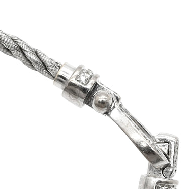 フレッド FRED フォース10 MM 6B0134-016 ホワイトゴールド×シルバー K18WG ダイヤモンド ステンレスケーブル #16 ブレスレット ダイヤ Au750 18K 18金 ミディアムモデル