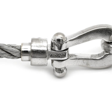 フレッド FRED フォース10 MM 6B0134-016 ホワイトゴールド×シルバー K18WG ダイヤモンド ステンレスケーブル #16 ブレスレット ダイヤ Au750 18K 18金 ミディアムモデル
