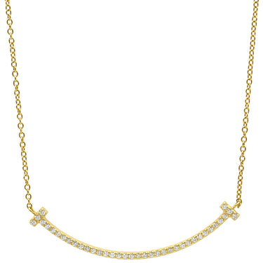 ティファニー Tiffany & Co Tスマイル ペンダント スモール ダイヤモンド 63058777 イエローゴールド K18YG ダイヤモンド ネックレス Au750 18K 18金 Tiffany T smile