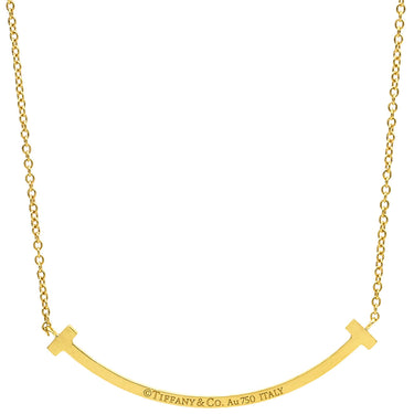 ティファニー Tiffany & Co Tスマイル ペンダント スモール ダイヤモンド 63058777 イエローゴールド K18YG ダイヤモンド ネックレス Au750 18K 18金 Tiffany T smile
