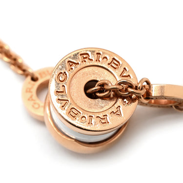 ブルガリ BVLGARI ビーゼロワン ピンクゴールドXホワイト K18PG セラミック ML ブレスレット ローズゴールド 白