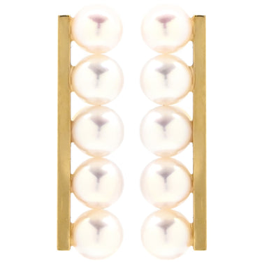 TASAKI TASAKI バランス プラス E-4463-18KYG パールホワイトXイエローゴールド K18YG パール ピアス あこやパール 750YG キャッチ他社品