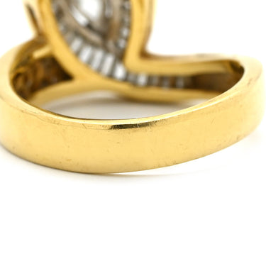 ノンブランド NON BRAND ダイヤモンド 0.88ct 032ct イエローゴールド K18YG ダイヤモンド リング 指輪 K18 Au750 YG デザインリング マーキスカット テーパー 10号