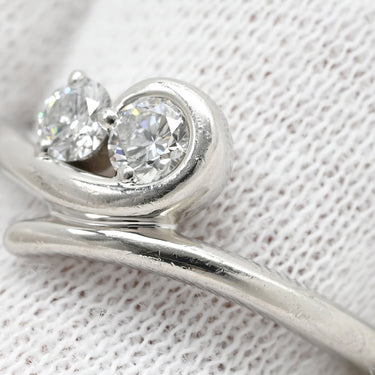 フォーエバーマーク FOREVERMARK プラチナシルバー Pt900 ダイヤモンド リング 指輪 Pt900 プラチナム ダイヤ 2P 2石 2粒 トワエモア スワール ツイスト ブライダル マリッジ 11号