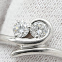 フォーエバーマーク FOREVERMARK プラチナシルバー Pt900 ダイヤモンド リング 指輪 Pt900 プラチナム ダイヤ 2P 2石 2粒 トワエモア スワール ツイスト ブライダル マリッジ 11号