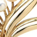 ノンブランド NON BRAND パール パールホワイトXイエローゴールド K18YG パール ブローチ 真珠 フラワーモチーフ 750AU 18K