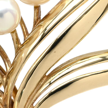 ノンブランド NON BRAND パール パールホワイトXイエローゴールド K18YG パール ブローチ 真珠 フラワーモチーフ 750AU 18K