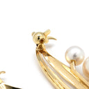 ノンブランド NON BRAND パール パールホワイトXイエローゴールド K18YG パール ブローチ 真珠 フラワーモチーフ 750AU 18K