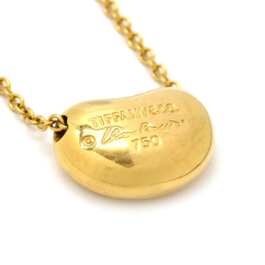 ティファニー Tiffany & Co ビーン デザイン ペンダント イエローゴールド K18YG ネックレス 750YG 18金 エルサペレッティ