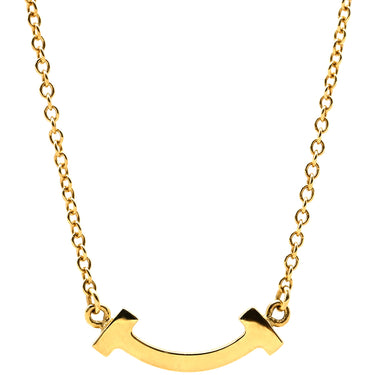 ティファニー Tiffany & Co Tスマイル ミニ ダイヤペンダント イエローゴールド K18YG ネックレス ダイヤモンド Au750 18K 750 YG Tiffany T smile