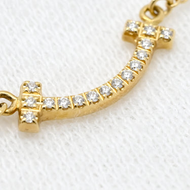 ティファニー Tiffany & Co Tスマイル ミニ ダイヤペンダント イエローゴールド K18YG ネックレス ダイヤモンド Au750 18K 750 YG Tiffany T smile