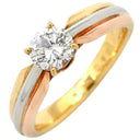 カルティエ Cartier トリニティ ソリテール ダイヤリング ホワイトゴールドXイエローゴールドXピンクゴールド K18WG K18YG K18PG ダイヤモンド #48(JP8) リング 指輪 スリーカラー ラウンドブリリアントカット 7.5号