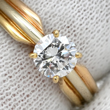 カルティエ Cartier トリニティ ソリテール ダイヤリング ホワイトゴールドXイエローゴールドXピンクゴールド K18WG K18YG K18PG ダイヤモンド #48(JP8) リング 指輪 スリーカラー ラウンドブリリアントカット 7.5号