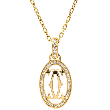 カルティエ Cartier ドゥーブルC ダイヤ B7219300 イエローゴールド K18YG ダイヤモンド ネックレス イエローゴールド 750 K18 18金 YG ダイヤモンド