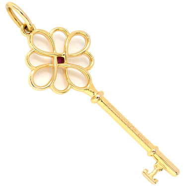 ティファニー Tiffany & Co ノットキー ローズゴールド K18PG ピンクサファイア ペンダントトップ ピンクゴールド チャーム AU750 RG PG 1P ピンクサファイア