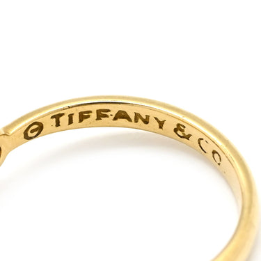 ティファニー Tiffany & Co クローズドハート イエローゴールド K18YG ダイヤモンド リング 指輪 T＆Co. 18K 750 YG エルサ ペレッティ 2石 2粒 ダイヤモンド 8.5号