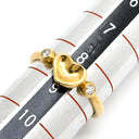 ティファニー Tiffany & Co クローズドハート イエローゴールド K18YG ダイヤモンド リング 指輪 T＆Co. 18K 750 YG エルサ ペレッティ 2石 2粒 ダイヤモンド 8.5号