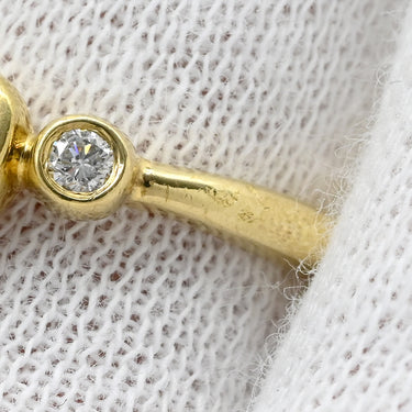 ティファニー Tiffany & Co フルハート イエローゴールド K18YG リング 指輪 T＆Co. エルサ ペレッティ ダイヤ 2P 2粒 Au750 18K 18金 11号