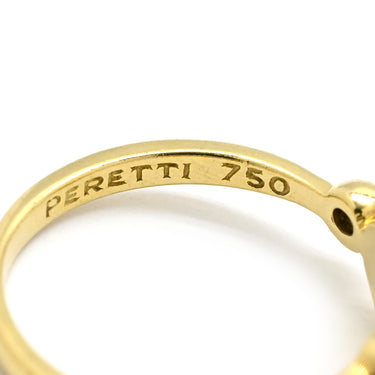 ティファニー Tiffany & Co フルハート イエローゴールド K18YG リング 指輪 T＆Co. エルサ ペレッティ ダイヤ 2P 2粒 Au750 18K 18金 11号