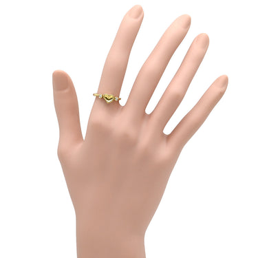 ティファニー Tiffany & Co フルハート イエローゴールド K18YG リング 指輪 T＆Co. エルサ ペレッティ ダイヤ 2P 2粒 Au750 18K 18金 11号