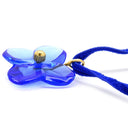 バカラ BACCARAT ブルークリスタル ペンダント クリスタル K18YG ネックレス クリスタル 青 ブルーガラス フラワーモチーフ 18K YG