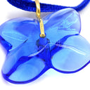 バカラ BACCARAT ブルークリスタル ペンダント クリスタル K18YG ネックレス クリスタル 青 ブルーガラス フラワーモチーフ 18K YG