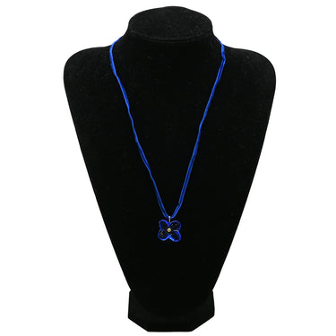 バカラ BACCARAT ブルークリスタル ペンダント クリスタル K18YG ネックレス クリスタル 青 ブルーガラス フラワーモチーフ 18K YG