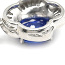 ノンブランド NON BRAND ブルーサファイア ダイヤ ブルー×プラチナシルバー Pt900 サファイア ダイヤモンド Pt850(チェーン) ネックレス Pt900 プラチナム 青 フラワーモチーフ 1.85ct PT ダイヤモンド